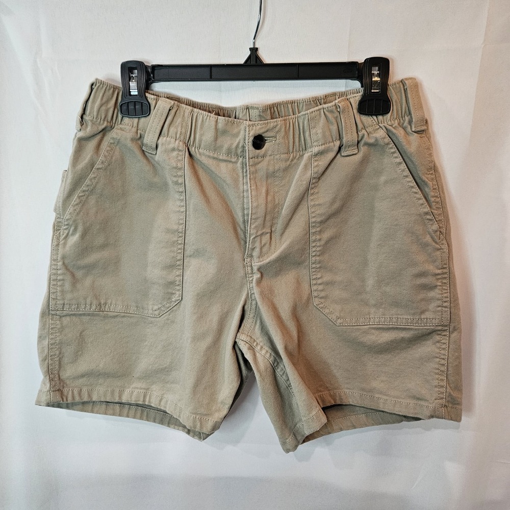 Carhartt Work Shorts Womens Tan Sz 12 Stretch Rugged Flex Utility Cargo